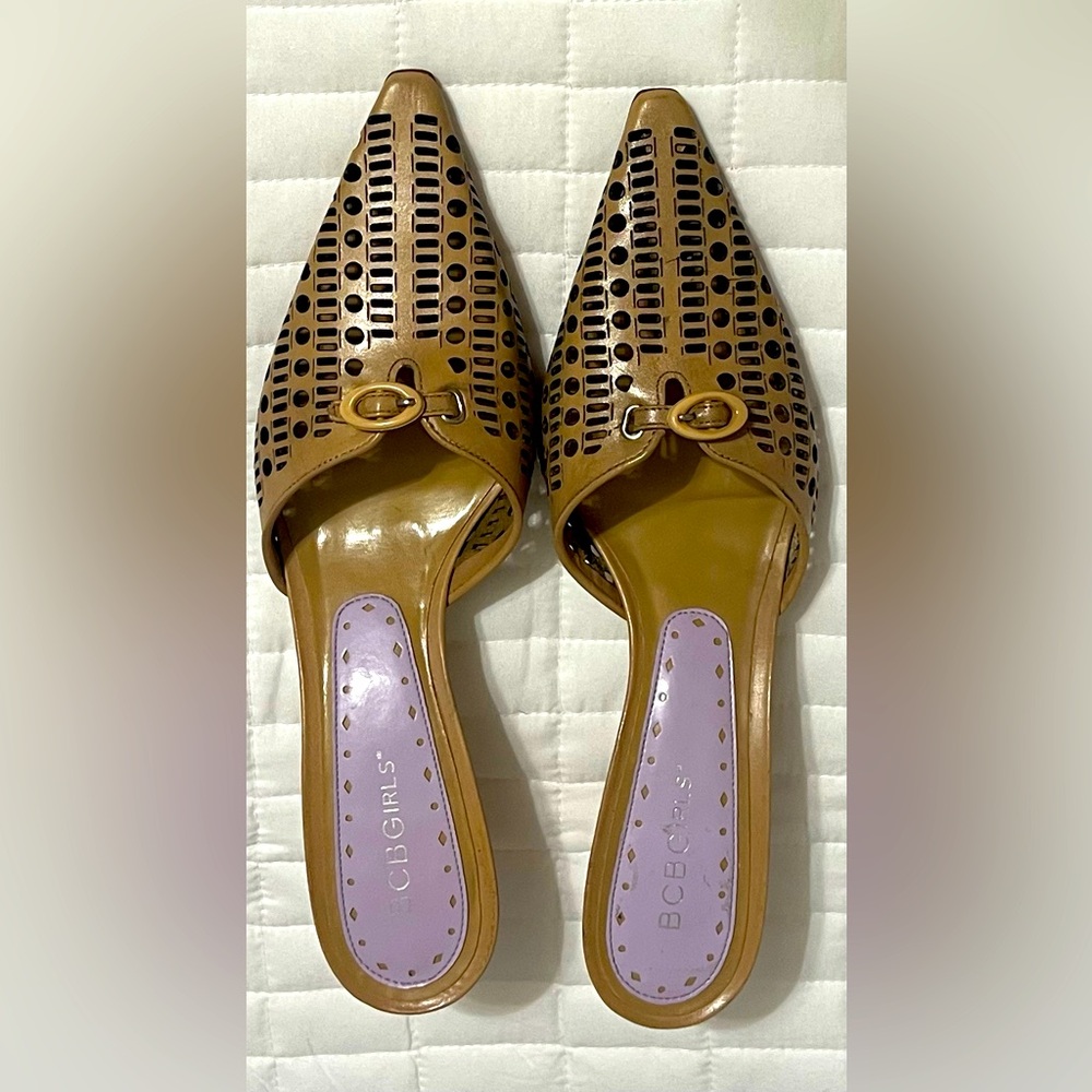 BCBGirls Brown Heels with Cutout Design